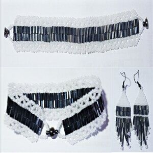 Black White Seed Bead Set